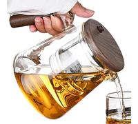 Enchantipot Teapot Witchcraft Teapot, Press Control Glass Teapot | 750ml Water Separation Glass Teapot with Wooden Handle, Magic Glass Teapot with Infuser for