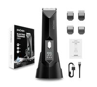 ENCHEN Body Hair Clipper for Men - 90 Min Usage Waterproof Cordless Beard Trimmer, LED Spotlight & Display, Type-C Rechargeable Electric Razor for Back, Adjustable Mens Grooming Shaver Kit with Combs