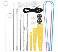 ENCHOL 20 Pcs Drawstring Threader Tool Set with Bodkin, Loop Turner Sewing Tool, Drawstring Cord, Elastic Threader and Cord Locks for Pants Hoodies Sweatpants Jackets Shoes