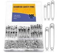 ENCHOL 500 Pcs 5 Sizes Safety Pins, Assorted Safety Pins for Clothes