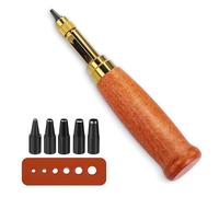 ENCHOL Adjustable Japanese Screw Hole Punch, Leather Hole Punch-Brown