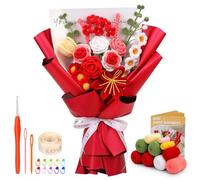 ENCHOL Crochet Kit for Beginners Adults, Beginner Crochet Kit, Rose Bouquet Crochet Kit, Complete Flower Crochet Kits for Starters with Step-by-Step Video Tutorials for DIY Craft Creations