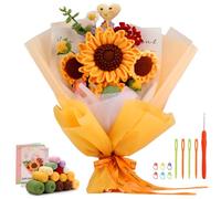 ENCHOL Crochet Kit for Beginners Adults, Sunflower Bouquet Beginner Crochet Kit, Complete Flower Crochet Kits for Starters with Step-by-Step Video Tutorials for DIY Craft Creations