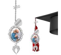 Enchvi Custom Graduation 2025 Tassel Charm, Personalized Graduation Cap Charm with Photo, Memorial Grads Gift for Class of 2025, Customize Graduate Cap Decorations