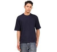 ENCIGER® Men’s Oversized T-Shirt | 100% Cotton Drop Shoulder Tee | Plain Solid Casual Fit (Navy, M)