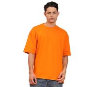 ENCIGER® Men’s Oversized T-Shirt | 100% Cotton Drop Shoulder Tee | Plain Solid Casual Fit (Orange, M)