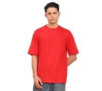 ENCIGER® Men’s Oversized T-Shirt | 100% Cotton Drop Shoulder Tee | Plain Solid Casual Fit (Red, S)