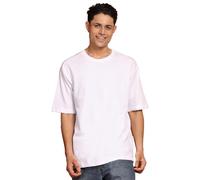 ENCIGER® Men’s Oversized T-Shirt | 100% Cotton Drop Shoulder Tee | Plain Solid Casual Fit (White, XXL)