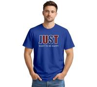 ENCIGER Mens Cotton Graphic Printed T-Shirt with Motivational Slogans and Typography Design Blue, M