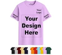 ENCIGER Personalized Round Neck T-Shirt with Custom Print - Add Photo, Text, Logo, or Company Name. Customized Half Sleeve Regular Fit Tee for Men & Women, Print Your Own Design Pink, XL