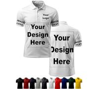 ENCIGER Personalized Round Neck T-Shirt with Photo Print, Text, Logo, or Company Name. Customized Half Sleeve Polo Tee for Men & Women - Print Your Own Photo, Image, or Text Design White,2XL