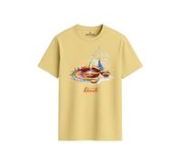 ENCIGER Regular Fit Happy Diwali Printed T-Shirt for Men | Festive Crackers and Diyas Design | Indian Festival of Lights Celebration Outfit for Family Gatherings Beige, S