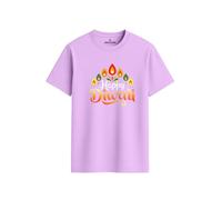 ENCIGER Regular Fit Happy Diwali Printed T-Shirt for Men | Festive Crackers and Diyas Design | Indian Festival of Lights Celebration Outfit for Family Gatherings Pink, S