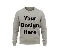 ENCIGER Unisex Front & Back Personalized Crewneck Sweatshirt Custom Logo Print Grey, L