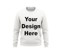 ENCIGER Unisex Front & Back Personalized Crewneck Sweatshirt Custom Logo Print white, L