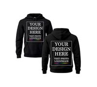 ENCIGER Women Custom Hoodie with Front & Back Print - Personalized Pullover Sweatshirt, Custom Text Logo Design, Winter Casual Wear (Black, XL)