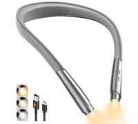 enclize Neck Reading Light, Rechargeable Book Light for Reading in Bed at Night, 3 Colors, Stepless Dimming Brightness, Hand Free, Long Lasting, Neck Lamp Suitable for Knitting, Camping, Reading