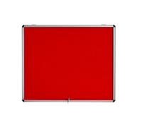 Bi-Office Enclore Fire Retardant Lockable Notice Board Non Magnetic 18 x A4 Wall Mounted 136 (W) x 95.3 (H) cm Red