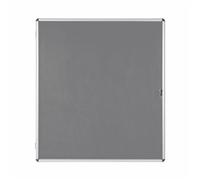 Bi-Office Enclore Display Case, Grey Felt Surface, Lockable Acrylic Door, Aluminium Frame, 1160 x 1288 mm - 20x A4