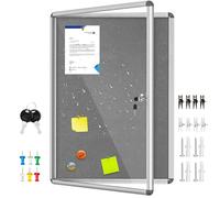 Enclosed Bulletin Board Gray Felt