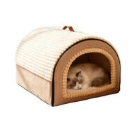 Enclosed Cat Bed Cave - 50x40cm Cloth Pet Tent, Enclosed Dog House, Small Animal Shelter | Breathable Pet Hut For Kittens, Puppies Under 7.5kg, Living Room, Bedroom, Apartment