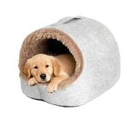 Enclosed Cat Bed - Winter Semi-enclosed Warm Kitten Bed, Foldable with Scratching Board and Ball, Cat House Tent Pet Puppy Sleeping House | For Home Dormitory Bedroom