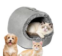 Enclosed Cat Bed - Winter Semi-enclosed Warm Kitten Bed, Foldable with Scratching Board and Ball, Cat House Tent Pet Puppy Sleeping House | For Home Dormitory Bedroom
