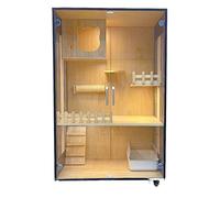 Enclosed Cat Condo Cat Cage Villa Home Indoor Cabinet House Luxury Large Double-storey
