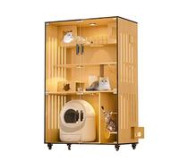Enclosed Cat Condo Deluxe Cat Villa The Ideal Large Indoor House Panoramic Cage