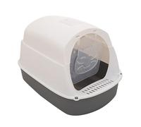 Enclosed Cat Litter Box, Fully Enclosed Cat Toilet Box with Odor Proof Design, Large Space Scratch Kitten Potty for Indoor Use, Durable PP Material Grey