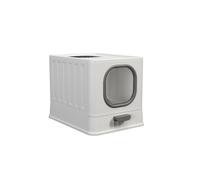Enclosed Cat Litter Box with Lid & Drawer Design Front Entry Top Exit Kitty Litter Tray Easy Cleaning Litter Tray(Gray)