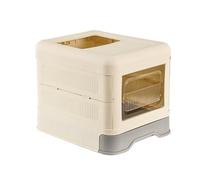 Enclosed Cat Pot, Large Top Entry Toilet, Kitty Potty Tray Drawer with Scoop, Sturdy And Durable, Indoor Toilets for Cats Rabbit Guinea Pigs Hamsters(Grey)