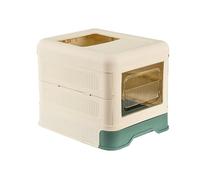 Enclosed Cat Pot, Large Top Entry Toilet, Kitty Potty Tray Drawer with Scoop, Sturdy And Durable, Indoor Toilets for Cats Rabbit Guinea Pigs Hamsters(Green)