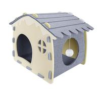 Enclosed Felt Cat Cave, Washable Foldable Cat House Detachable Pet Bed | Snug Hideaway Cushion Nest Habitat Shelter for Indoor Outdoor Winter Nap and Travel Comfort