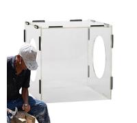 Enclosed Grinding Dust Box - Transparent Cover, Durable Material | Electric Table Polisher Enclosure with Easy Installation, Space Saving Storage for Carving, Workshop, Studio, and Home Use
