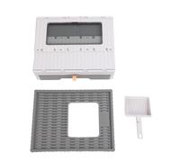 Enclosed Litter Box Foldable Top Entry Drawer Type, Cat Litter Box with Anti Splashing Design, Large Space Collapsible Cat Toilet Box for Adult Cat Kitten, Sturdy PP and PS Materia (Grey)