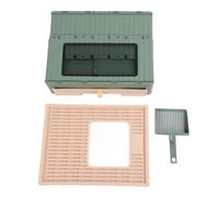 Enclosed Litter Box Foldable Top Entry Drawer Type Stop Splash Cat Toilet Box Adult Kitten Large Space PP PS Material Gray (Green)