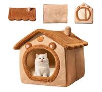 Enclosed Pet Bed - Plush Warm Cave For Small Animals, Soft Refuge, Comfortable Sleeping Space For Cats, Dogs And Bunnies, Ideal Use In Winter, Living Room, B