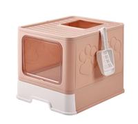 ＡＷＨＡＯ Enclosed Pet Toilet with Drawer High-Sided Top Entry Pet Toilet Supply Large Supply for Apartment, Living Room, Lotus Pink, 50 41 40cm