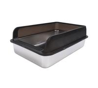 Enclosed Stainl Steel Cat Litter Box for Large Cats - Easy to, I-Splashing, High Sides - K G Rectangula - 50 X 35 X 0cm (Extra Large)