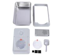 Enclosed Stainless Steel Cat Litter Box, Extra Large Anti Splashing Top Entry High Sided Metal Kitty Litter Tray, Flip Top Lid Design for Easy Cleaning, Durable Stainless Steel Enc (Light Grey)