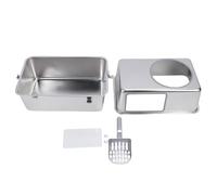 Enclosed Stainless Steel Cat Litter Box | Splash - Proof & Smell - Blocking Top Entry | For Multiple Cats/Small Apartments | Large 23"x15" Capacity, Scoop Included