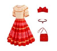 Encnato Dress up for Girls Princess Mirabel Isabella Dolores Costume for Kids Birthday Christmas Halloween Carnival Outfit with Accessories