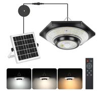 ENCOFT 228LED Solar Shed Light Outdoor Indoor 4400mAh Motion Sensor Shed Lights Solar Powered 3 Color Temperature Pendant Light with Remote Control 5 Modes Waterproof IP65 Timer for Garage Barn