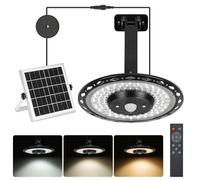 ENCOFT 228LED Solar Shed Lights with Switch Indoor Outdoor 4400mAh Pendant Light 3 Color Temperature Solar Powered Shed Light with Remote Control Motion Sensor 5 Modes Timer IP65 Rated for Garden
