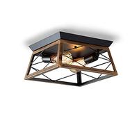 ENCOFT Ceiling Light Industrial Retro Vintage Flush Mount Ceiling Lamp 2 Lights E27 Pendant Lighting Hanging Light Fixture for Hallway Stairway Bedroom Kitchen