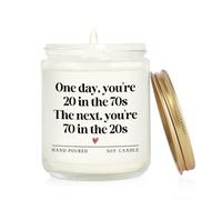 Encoink 70th Birthday Gifts for Women/Men, Lavender Scented Candle, Funny 70th Birthday Decorations, 1955 Bday Gifts for Men, Dad, Mum, Husband, Wife, '70 in The 20s' Candle(7oz)