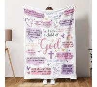 Encoink Christian Baptism Gifts for Girl Women, Soft Blankets, Catholic Religious Inspirational Birthday Gifts for Sister, Friend