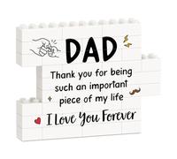 Encoink Christmas Dad Gifts fom Daughter Son, Creative Puzzle Building Block Plaque, Dad Birthday Gifts, Unique Fathers Day Thanksgiving Present for Daddy from Child, Office Decorations