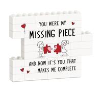 Encoink Gifts for Girlfriend Valentine's Day, Building Blocks Puzzle Plaque, Romantic Anniversary Birthday Gifts for Wife, Cute I Love You Gift for Her, Him, Boyfriend, Husband, Fiance
